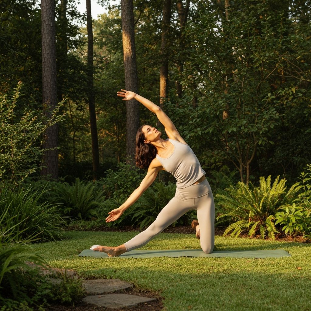 Person practicing yoga in nature